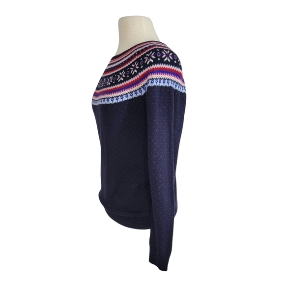 Talbots Navy Blue Fair Isle Sweater SP - Picture 3 of 6